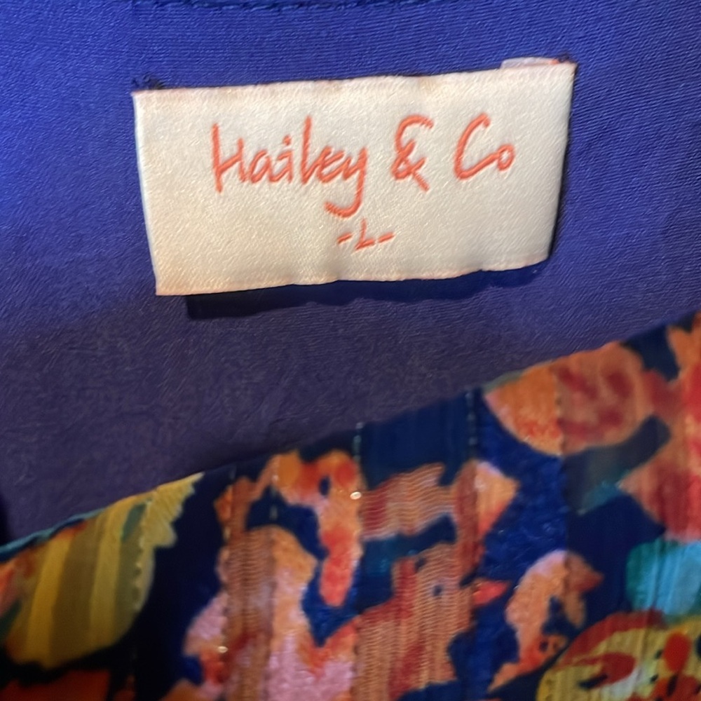 Hailey & Co Cottage Core Feminine Spring Secret Floral Blue Mini Dress Woman’s L - Picture 8 of 9
